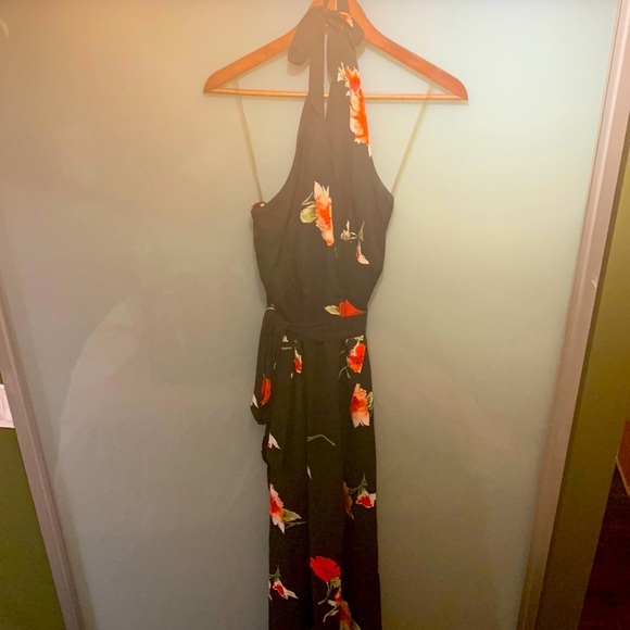 Maxi (floor length) flowy floral halter dress - Picture 1 of 4